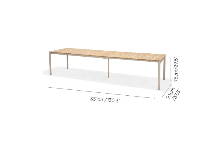 Topaz Light Rectangular Extendable Table 227-279-331x96cm