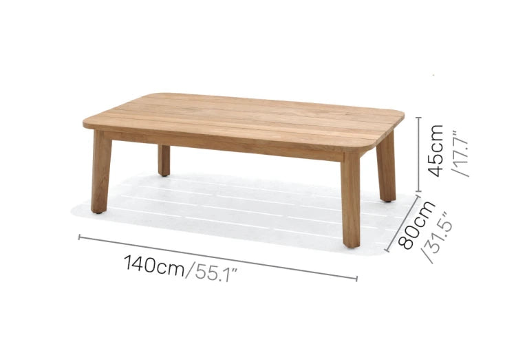 Bahamas rect. sofa table 140x80cm