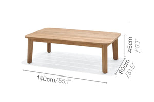 Bahamas rect. sofa table 140x80cm