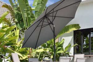 3m Crank & Tilt Aluminium Parasol Set - Grey