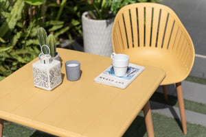 Nassau square table 70x70cm - Social Plastic® Honey Yellow