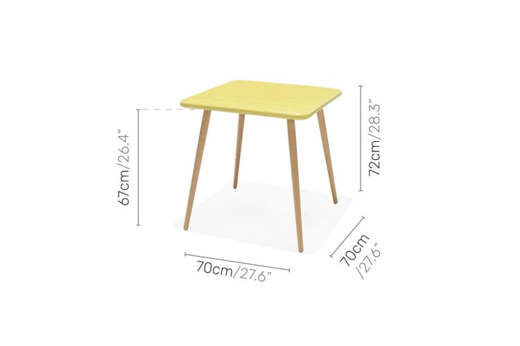 Nassau square table 70x70cm - Social Plastic® Honey Yellow