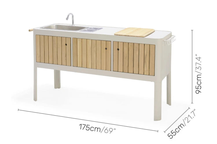 Portals Dark outdoor kitchen 174x55cm