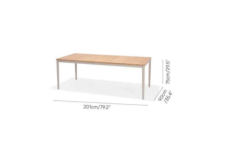 Topaz Light Rectangular Table 201x90cm